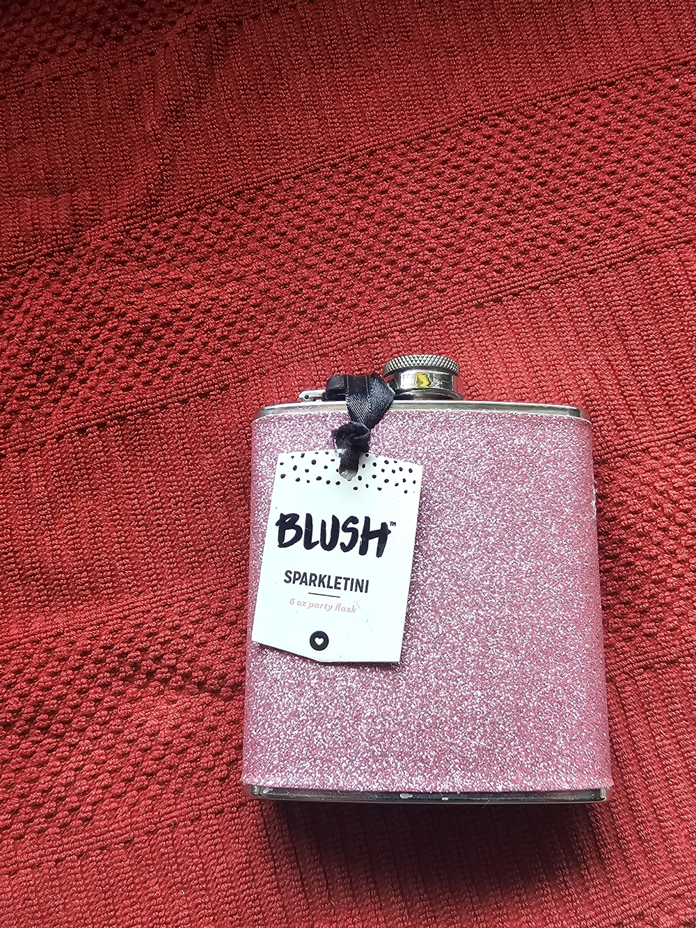 Blush Sparkletini Pink Glitter Flask